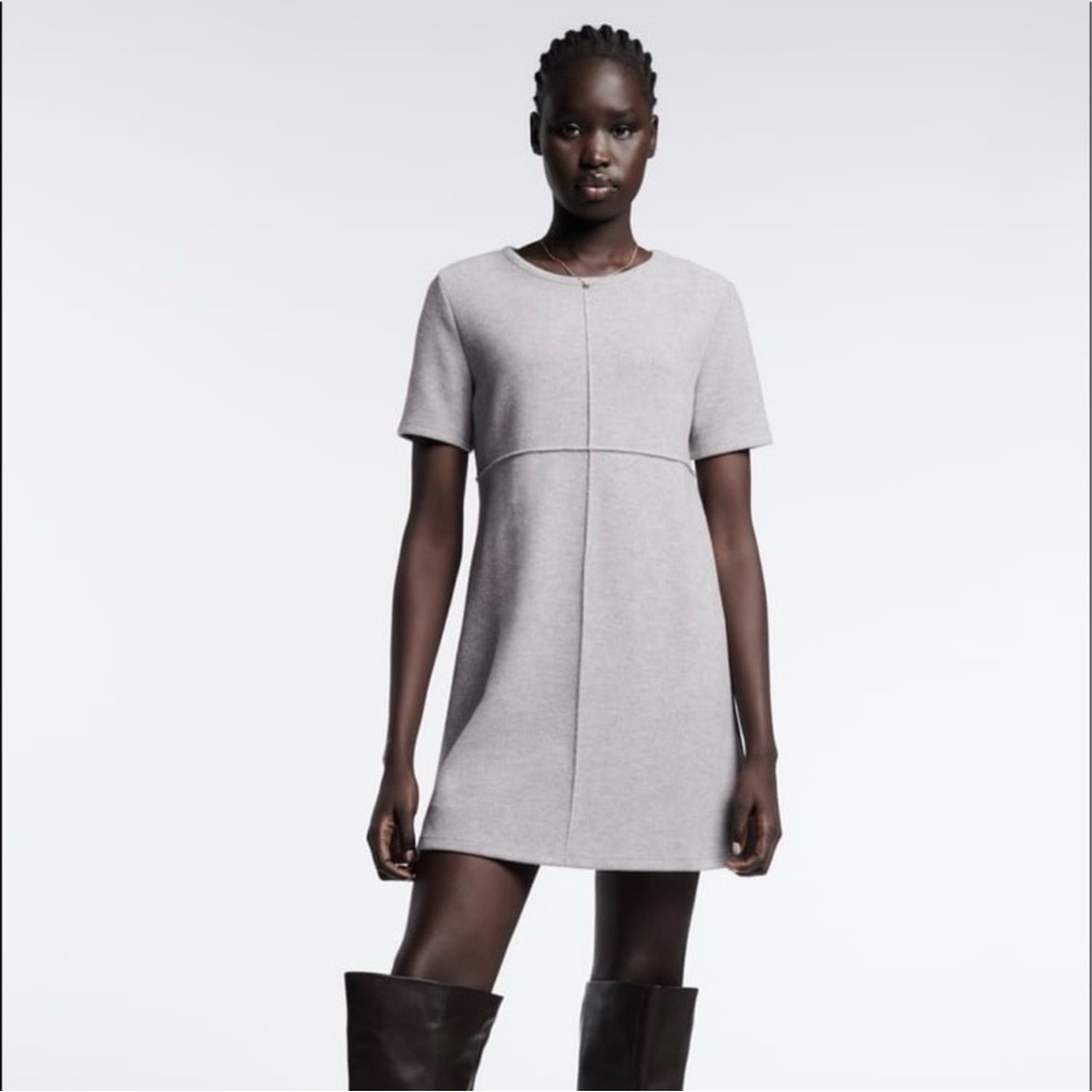 Zara Gray Short Sleeve Dress